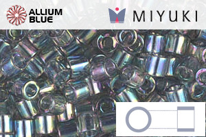 MIYUKI Delica® Seed Beads (DBL0107) 8/0 Round Large - Transparent Gray Rainbow Gold Luster