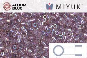 MIYUKI Delica® Seed Beads (DBS0173) 15/0 Round Small - Transparent Smoky Amethyst AB