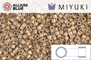 MIYUKI Delica® Seed Beads (DBS0334) 15/0 Round Small - Matte 24kt Gold Light Plated