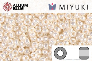 MIYUKI Round Rocailles Seed Beads (RR11-0592) 11/0 Small - Antique Ivory Pearl Ceylon