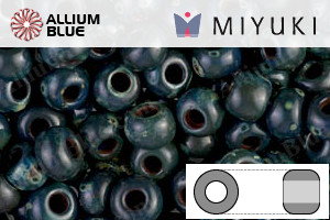 MIYUKI Round Rocailles Seed Beads (RR6-4516) 6/0 Extra Large - Opaque Dark Teal Picasso