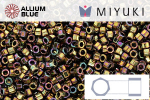 MIYUKI Delica® Seed Beads (DBC0023) 11/0 Hex Cut - Metallic Gold Iris