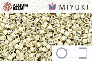 MIYUKI Delica® Seed Beads (DBC0035) 11/0 Hex Cut - Galvanized Silver