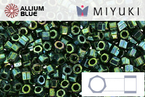 MIYUKI Delica® Seed Beads (DBMC0027) 10/0 Hex Cut Medium - Metallic Dark Green Iris