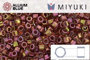 MIYUKI Delica® Seed Beads (DBMC0103) 10/0 Hex Cut Medium - Dark Topaz Rainbow Gold Luster