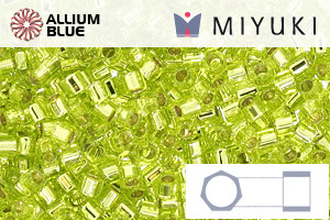 MIYUKI Delica® Seed Beads (DBMC0147) 10/0 Hex Cut Medium - Silver Lined Chartreuse