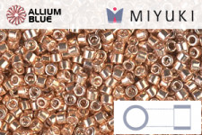 MIYUKI Delica® Seed Beads (DB1683) 11/0 Round - Silver Lined Glazed Dark Topaz