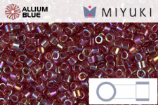 MIYUKI Delica® Seed Beads (DB1242) 11/0 Round - Transparent Dark Cranberry AB