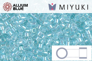 MIYUKI Delica® Seed Beads (DB1672) 11/0 Round - Pearl Lined Glacier Blue AB