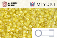 MIYUKI Delica® Seed Beads (DB1776) 11/0 Round - White Lined Yellow AB