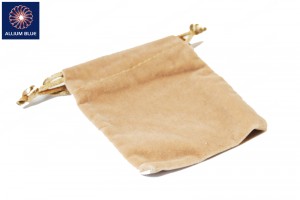 Velvet Pouch, Velvet, Khaki / Light Brown, 9 x 7.5cm