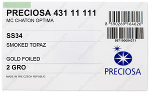 PRECIOSA Chaton O ss34 sm.topaz G factory pack