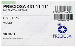 PRECIOSA Chaton MAXIMA pp3 violet DF factory pack