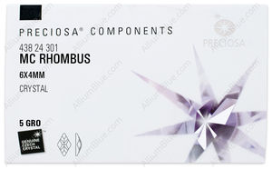 PRECIOSA Rhombus MXM FB 6x4 crystal HF factory pack
