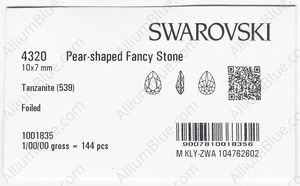 SWAROVSKI 4320 10X7MM TANZANITE F factory pack