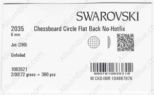 SWAROVSKI 2035 6MM JET factory pack