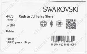 SWAROVSKI 4470 10MM JET factory pack