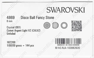 SWAROVSKI 4869 8MM CRYSTAL CAL'VZ' factory pack