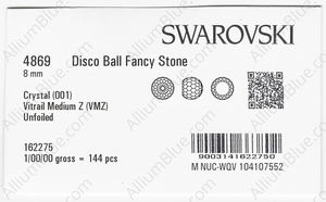 SWAROVSKI 4869 8MM CRYSTAL VM'Z' factory pack