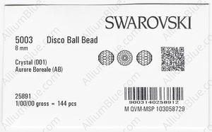 SWAROVSKI 5003 8MM CRYSTAL AB factory pack