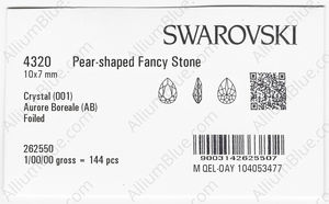 SWAROVSKI 4320 10X7MM CRYSTAL AB F factory pack