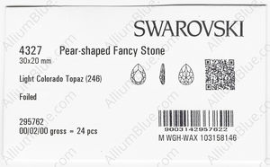 SWAROVSKI 4327 30X20MM LIGHT COLORADO TOPAZ F factory pack