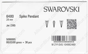 SWAROVSKI 6480 28MM JET factory pack