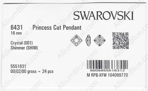 SWAROVSKI 6431 16MM CRYSTAL SHIMMER factory pack